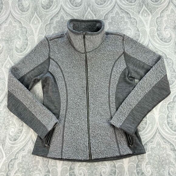 Womens Kuhl Kozet Gray Wool Blend Sherpa Long Sleeve Jacket - Picture 1 of 3
